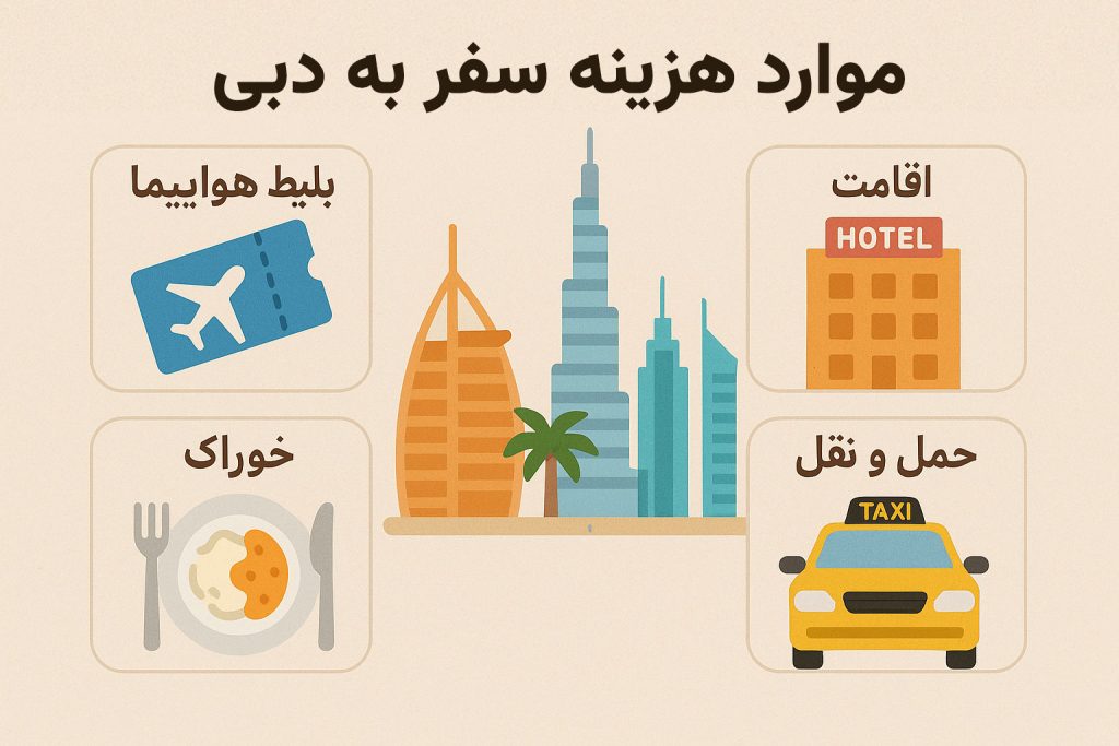 آیتمهای هزینه سفر به دبی